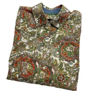 Talbots Paisley Button Up Multicolor Retro 70’s Casual-2p